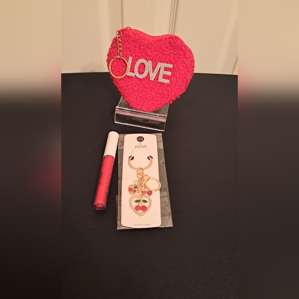 3pc bundle key chain pouch, key chain charm, Smoke & Mirrors Lip Gloss - Picture 1 of 7